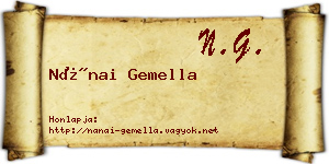Nánai Gemella névjegykártya
